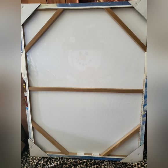 NEW 2024 DOLLER GENERAL SUSAN COMISH SNOWMAN CHRISTMAS CANVAS. BEAUTIFUL COLORS. - Picture 2 of 2